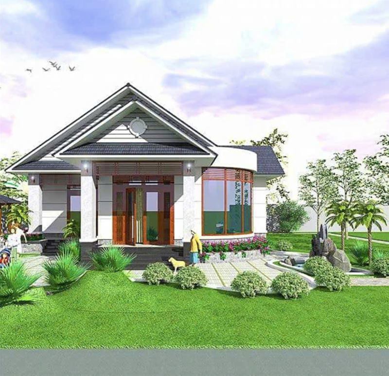 Bản vẽ phối cảnh ban đầu của biệt thự Phước Thiền